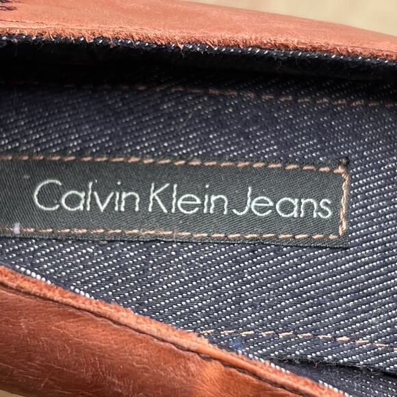 Calvin Jeans Hillary High Heel Platform Wedge Studded Heels Dusty Maroon McBling - Picture 9 of 11